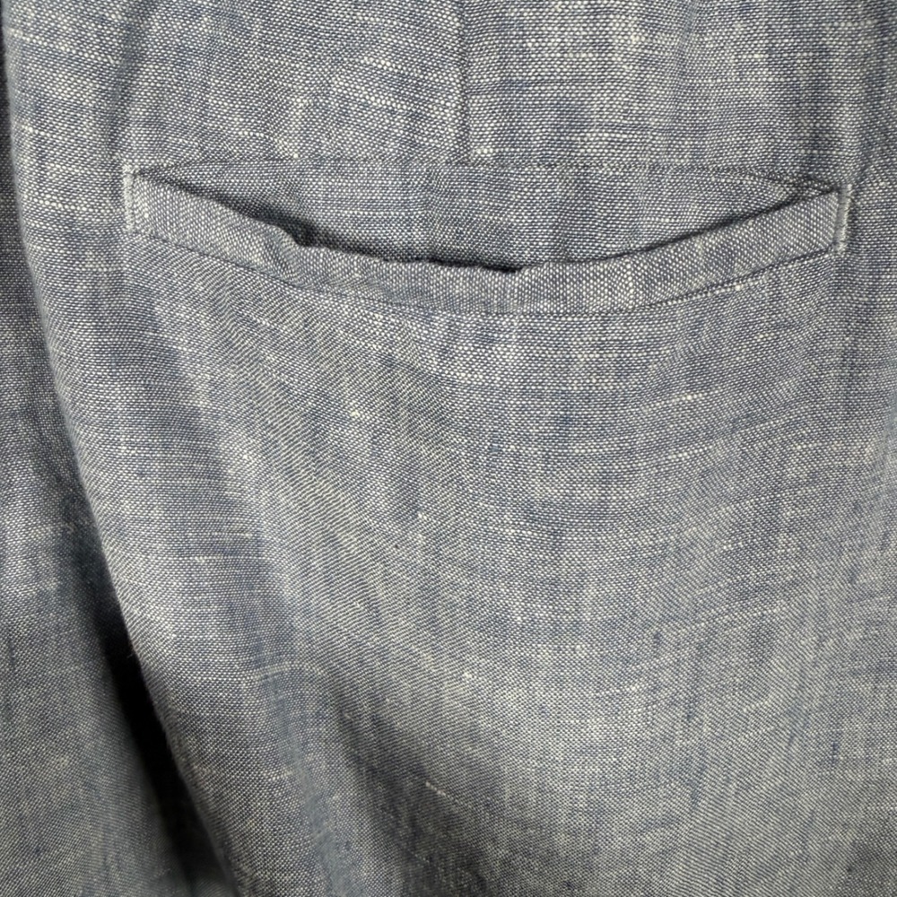 Athleta Cabo Linen Wide Leg Pants Light Blue Chambray Size 16 NWT SP22 - Picture 14 of 16